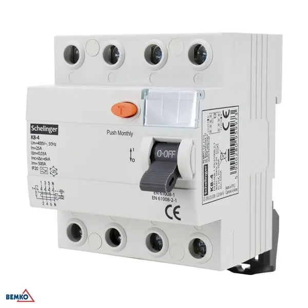 A03-K8-4-63-030 FID SKLOPKA 4P 63A 30mA A 6kA SCHELINGER
