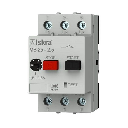 MOTORSKA ZAŠTITNA SKLOPKA MS-25/2,5; 1,6A-2,5A ISKRA