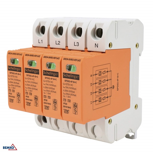 A51-SPD02-4P-B+C PRENAP. ZAŠTITA 4P 8kA (10/350) KLASA B+C SCHELINGER