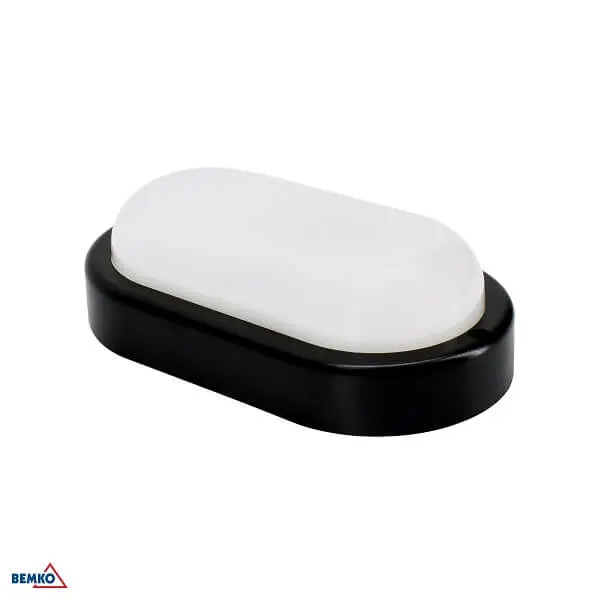 LED PLAFONJERA 8W 4000K 760lm IP54 SENZOR CRNA OVALNA KANLO
