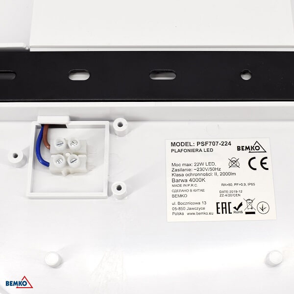 C36-PSF707-224-MD LED PLAFONJERA 22W 4000K IP66 "DIANA" OPAL 2200lm SENZOR