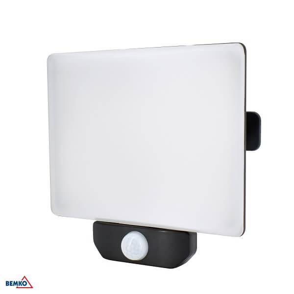 C65-LFX-050BL-4K-PIR LED REFLEKTOR 50W 4000K 4500lm LFX IP65 CRNI SENZOR