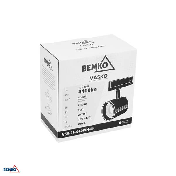 C40-VSK-3F-040WH-3K LED REFLEKTOR ŠINSKI BIJELI 3-F VASKO 12-40W 3000K 4400LM CRI90 25/55°