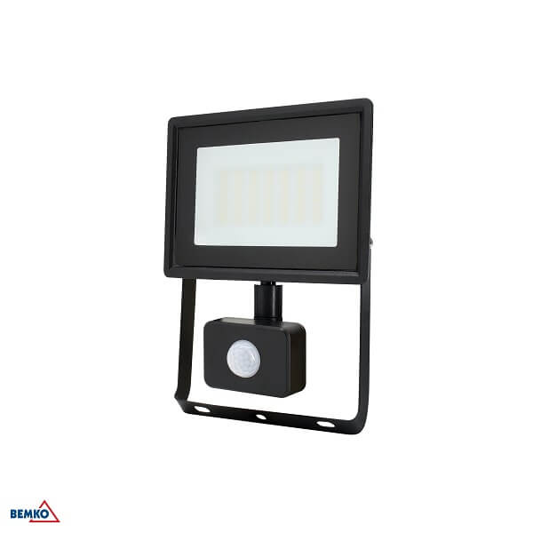 C64-S-LFK2-030BL-4K LED REFLEKTOR SMD 30W 4000K 2520lm KASTEL 2 IP65 CRNI SENZOR