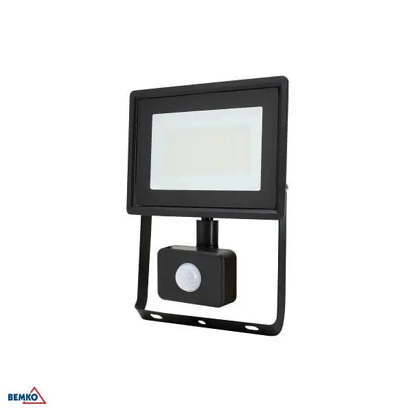 C64-S-LFK2-030BL-4K LED REFLEKTOR SMD 30W 4000K 2520lm KASTEL 2 IP65 CRNI SENZOR