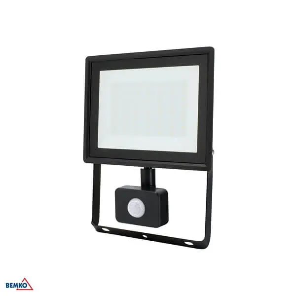 C64-S-LFK2-050BL-4K LED REFLEKTOR SMD 50W 4000K 4280lm KASTEL 2 IP65 CRNI SENZOR