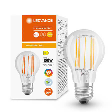 OS758742 LED ŽARULJA CLA100D 11W/927 230V FIL E27 10X1 DIM