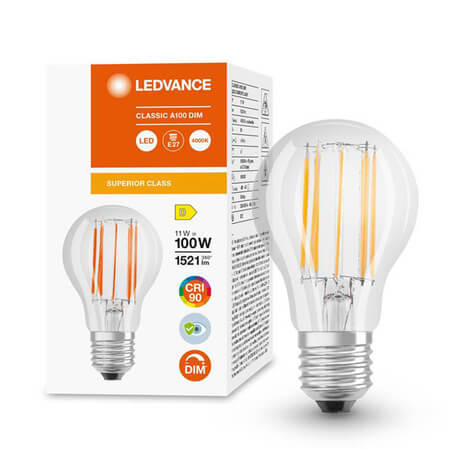 OS758841 LED ŽARULJA CLA100D 11W/940 230V FIL E27 10X1 DIM