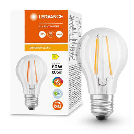 LED ŽARULJA CLA60D 5,8W/940 230V FIL E27 10X1 DIM