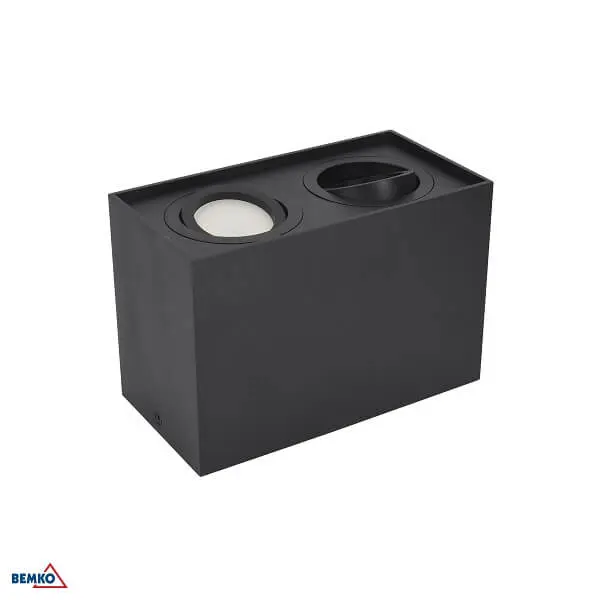 SVJETILJKA DOWNLIGHT ORTAL 182X96 GU10 2X50W CRNA