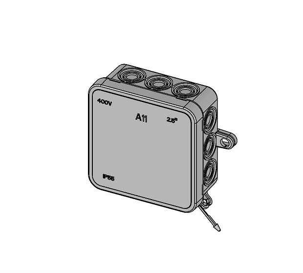 R-00248 KUTIJA N/Ž 80X80X30 R11 IP44 SIVA SA UŠICAMA RATKOM