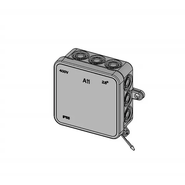 R-00248 KUTIJA N/Ž 80X80X30 R11 IP44 SIVA SA UŠICAMA RATKOM