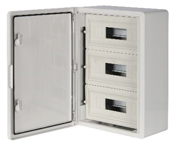 MD-9090-CNL ORMAR 250X350X150 DIN 2X8M ABS PUNA VRATA IP65 SIVI OPAQUE