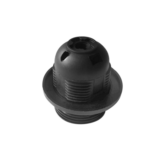 GRLO E27 PLASTIČNO S PRSTENOM CRNO ORNO