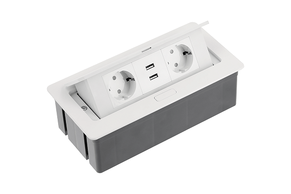 AE-PBSUC2GS-10 GTV KONZOLA PRIKLJ. UGR. STOL 2XŠUKO+2XUSB BIJELA NOVO