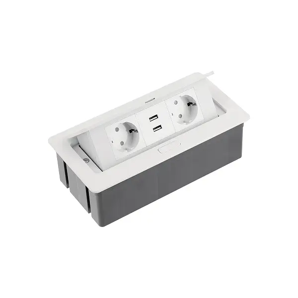 AE-PBSUC2GS-10 GTV KONZOLA PRIKLJ. UGR. STOL 2XŠUKO+2XUSB BIJELA NOVO
