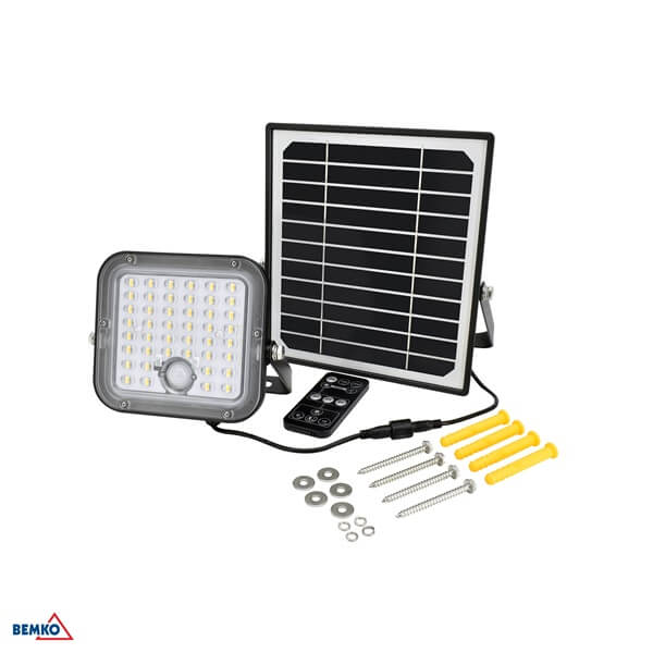 C83-SOP-010BL-4K-PIR LED REFLEKTOR SOLARNI SA PLOČOM 10W IP65 4000K 1500lm SENZOR CRNI SOLPAR
