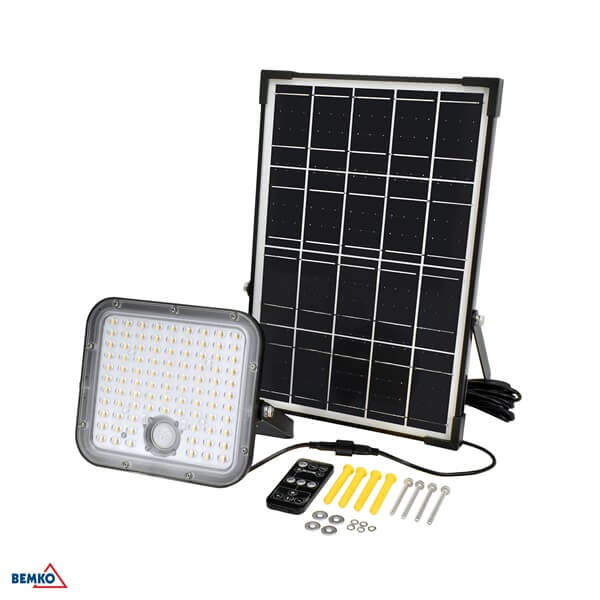 C83-SOP-030BL-4K-PIR LED REFLEKTOR SOLARNI SA PLOČOM 30W IP65 4000K 4800lm SENZOR CRNI SOLPAR