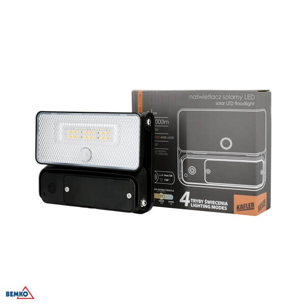 C83-SOK-008BL-CCT-PIR LED SVJETILJKA ZIDNA SOLARNA 8W IP54 SENZOR 3K/4K/6,5K 1000lm CRNA SOKER