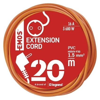 P01220R PRODUŽNI KABEL PP/J 20M 3X1,5 NARANČ.
