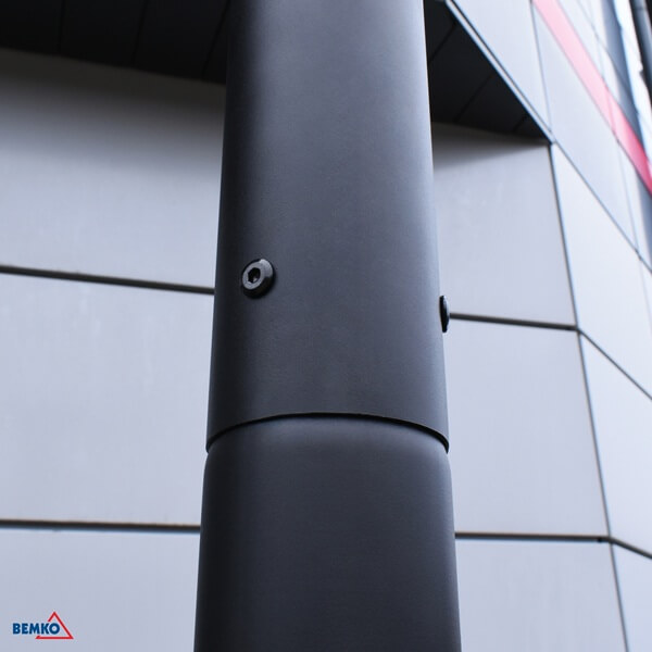 C84-SSO-S3M-160-060-BL RASVJETNI STUP SKLOPNI 3M 160X160MM FI 60MM CRNI