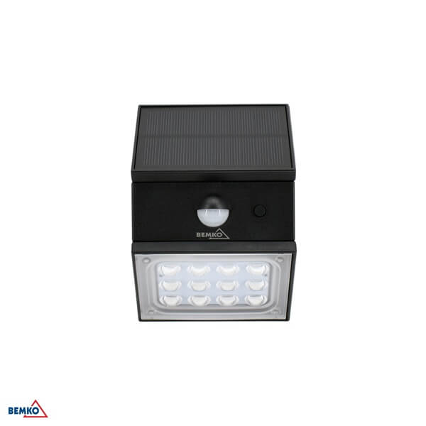 C83-SOR-002BL-CCT-PIR LED SVJETILJKA ZIDNA SOLARNA 2,5W IP65 SENZOR 3K/4K/6K 300lm CRNA RUBIC
