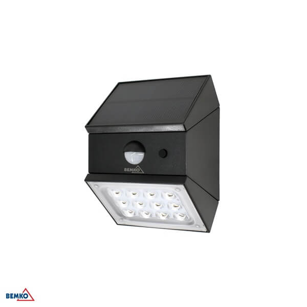 C83-SOR-002BL-CCT-PIR LED SVJETILJKA ZIDNA SOLARNA 2,5W IP65 SENZOR 3K/4K/6K 300lm CRNA RUBIC