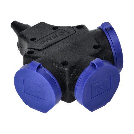 OR-AE-13209 RAZDJELNIK GUMENI TROSTRUKI ŠUKO 16A IP44