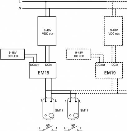 EM19-B TEM REGULATOR UGRADNI 12V/24V/48VDC LED 96W