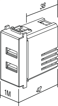 EM67IW-U TEM USB PUNJAČ 1M DVOSTRUKI 5V 2,4A BEŽ MODUL