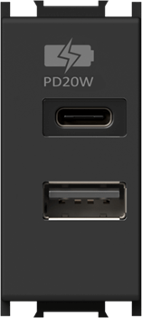 EM69SB-U TEM USB PUNJAČ 1M 5V 2X3.0A CRNI MODUL