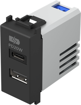 EM69SB-U TEM USB PUNJAČ 1M 5V 2X3.0A CRNI MODUL