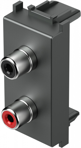 TEM UTIČNICA AUDIO 2XRCA 1M ANTRACIT MODUL