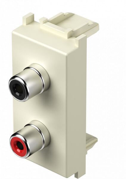 TEM UTIČNICA AUDIO 2XRCA 1M BEŽ MODUL