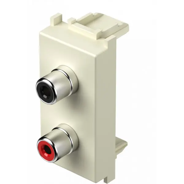 TEM UTIČNICA AUDIO 2XRCA 1M BEŽ MODUL