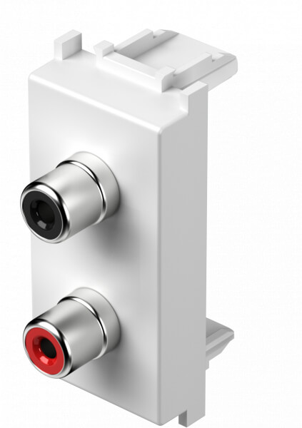 TEM UTIČNICA AUDIO 2XRCA 1M BIJELA MODUL