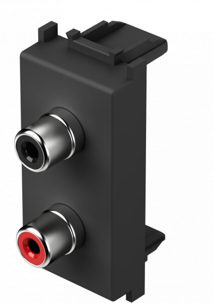 TEM UTIČNICA AUDIO 2XRCA 1M CRNA MODUL
