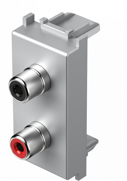 TEM UTIČNICA AUDIO 2XRCA 1M SREBRNA MODUL