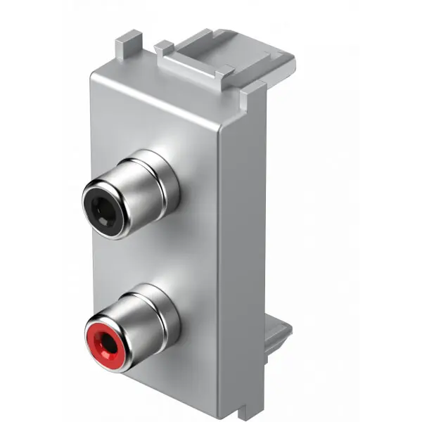 TEM UTIČNICA AUDIO 2XRCA 1M SREBRNA MODUL