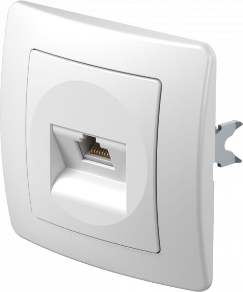 KE37PW-U TEM UTIČNICA 1XRJ45 CAT5 P/Ž EKONOMIK BIJELA