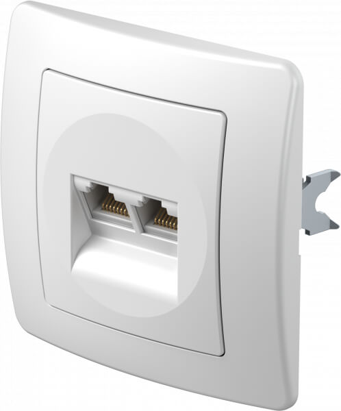 TEM UTIČNICA 2XRJ45 CAT5 P/Ž EKONOMIK BIJELA