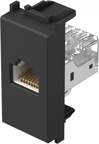 TEM UTIČNICA RJ45 CAT5 1M CRNA MODUL