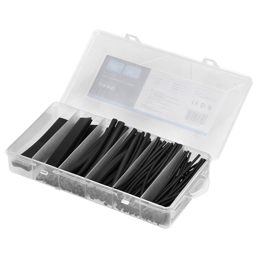 OR-AE-13141/B SET TERMO BUŽIRA CRNI 10cm /1,5 2,5 4 6 10 13mm/ ORNO (P-100)