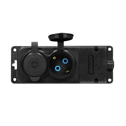 OR-AE-13165-GS UTIČNICA GUMENA 2XŠUKO IP44 SA POKLOPCEM ORNO