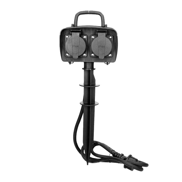 OR-AE-13138-GS UTIČNICA VRTNA 2XŠUKO IP44 NA ŠILJKU 1,5m KABEL ORNO