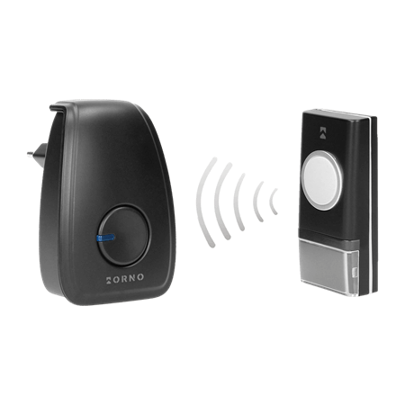 OR-DB-YK-117 ORNO ZVONO OPERA AC-230V  BEŽIČNO ,domet max 100m  IP44 CRNO