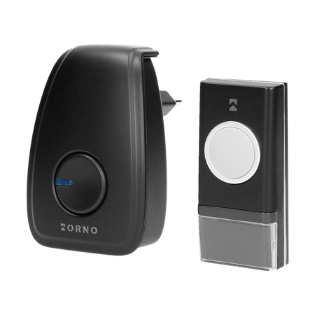 OR-DB-YK-117 ORNO ZVONO OPERA AC-230V  BEŽIČNO ,domet max 100m  IP44 CRNO