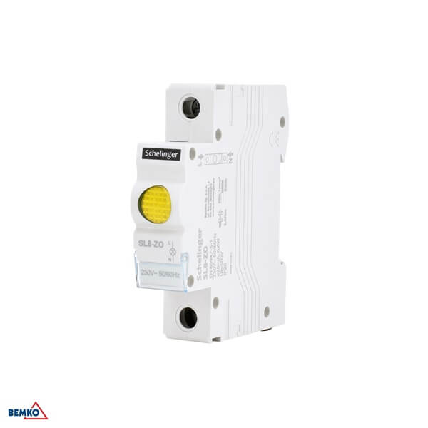 A15-SL8-ZO SIGNALNA MODULARNA LED SVJETILJKA NA DIN SL8 ŽUTA